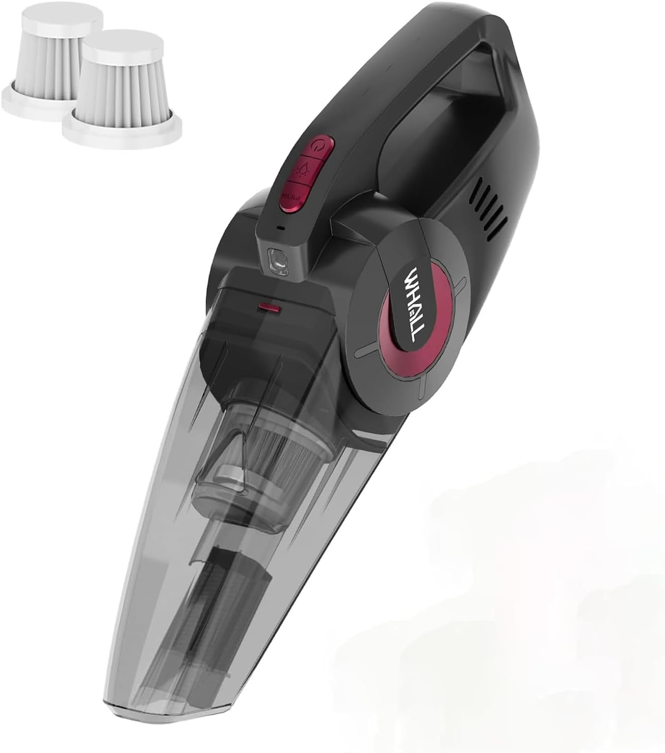 whall Handheld Cordless Car Vacuums, Wet and Dry Use 9000Pa Strong Suction Vacuums, Rechargeable Portable Vacuum Cleaner with LED, Charging Dock, Lightweight Mini Vacuum for Car, Home and Office, Ruby