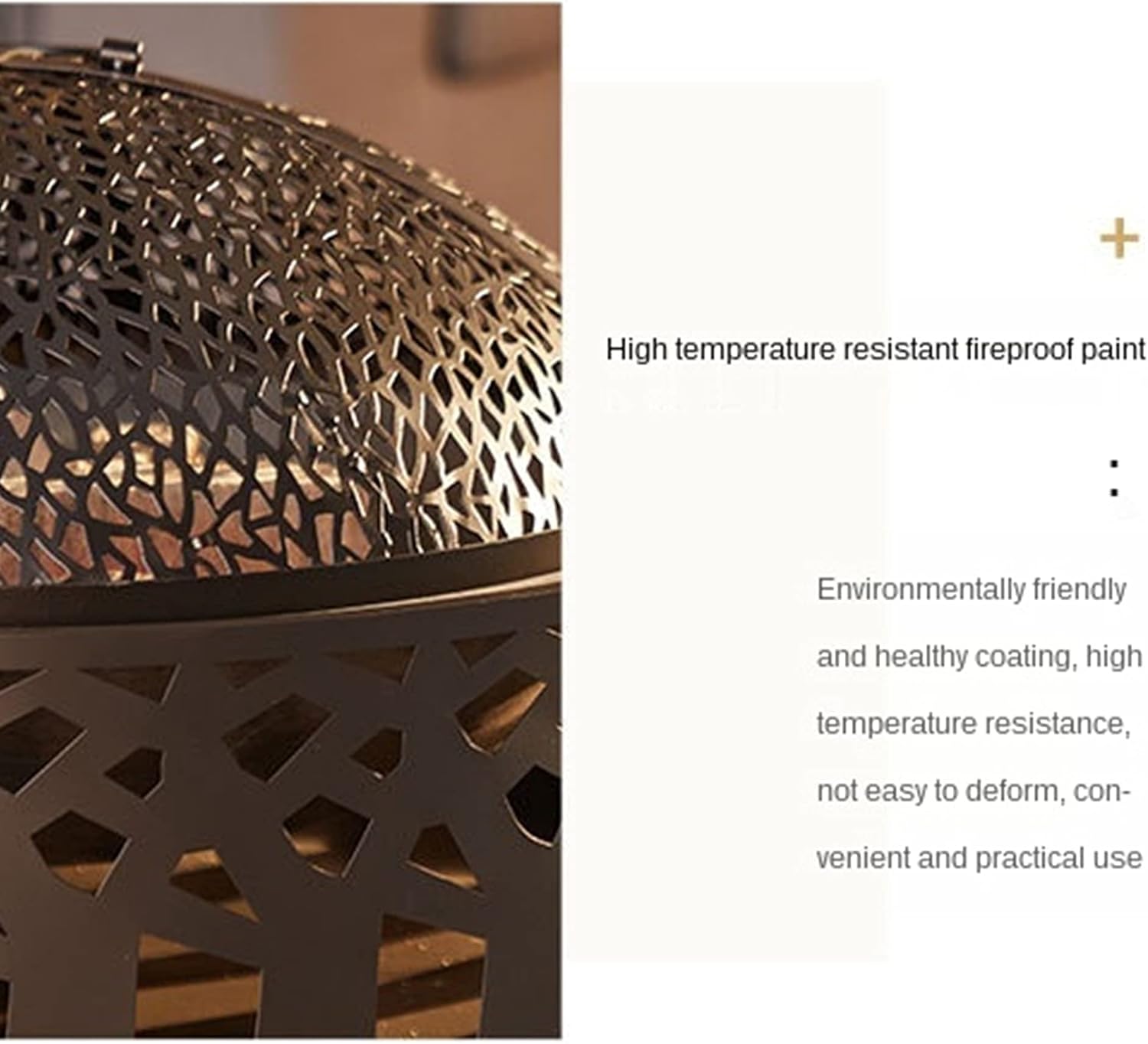 Fire Pits & Bowls, Indoor Smokeless Heating Basin w/Spark Screen, Outdoor Charcoal/Wood Burning Fireplace Stove, Barbecue Grill Firepit for Backyard/Patio/Camping BBQ/Bonfire