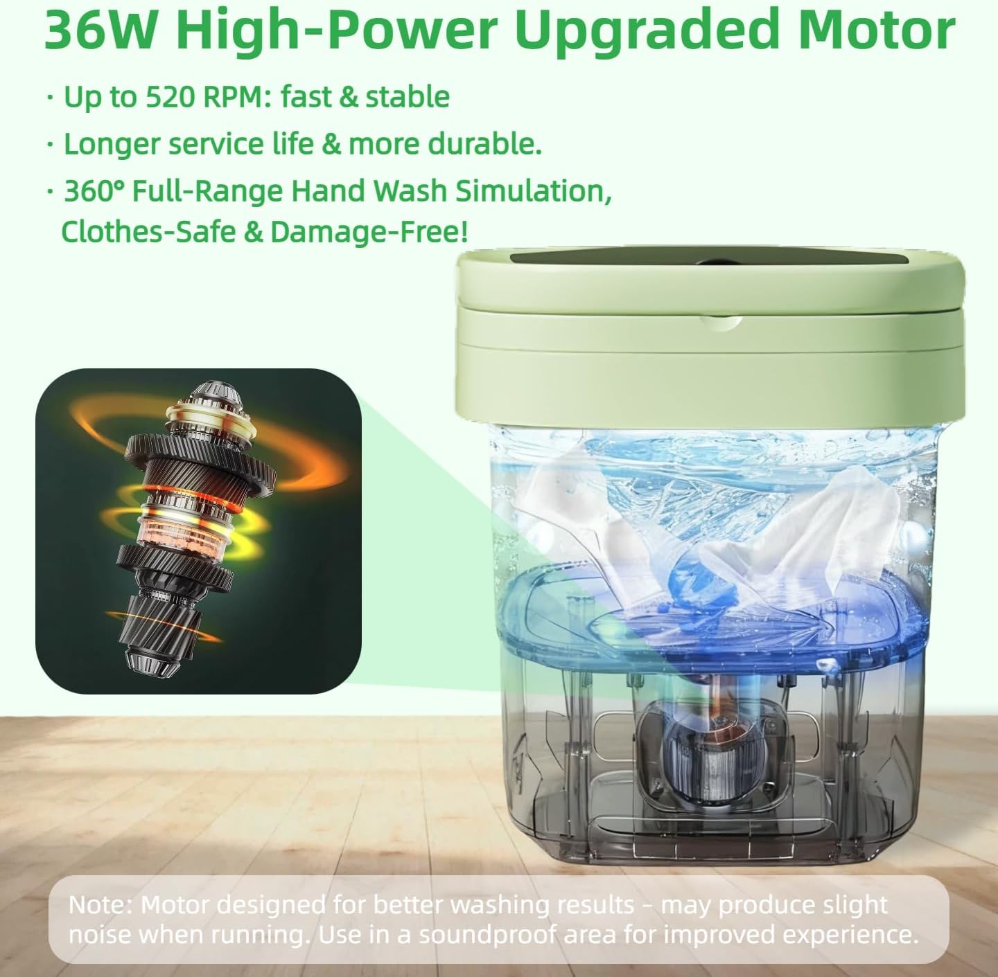 Portable Washing Machine,Mini Washer,16L Upgrade Mini Laundry Machine with Spin Basket,Deep Clean Baby Clothes,Underwear,Socks,Small Pet clothes; Ideal for RV, Dorm, Camping(Green)