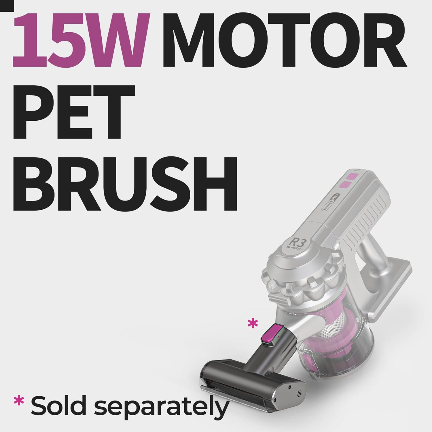 ROOMIE TEC R3 Cordless Stick Vacuum Cleaner, Fadeless Suction Power for Floor and Carpet, Up to 43 Min Powerful Battery, Bagless, Large Capacity, Extra Wide Roller, LED Headlights, and HEPA Filtration