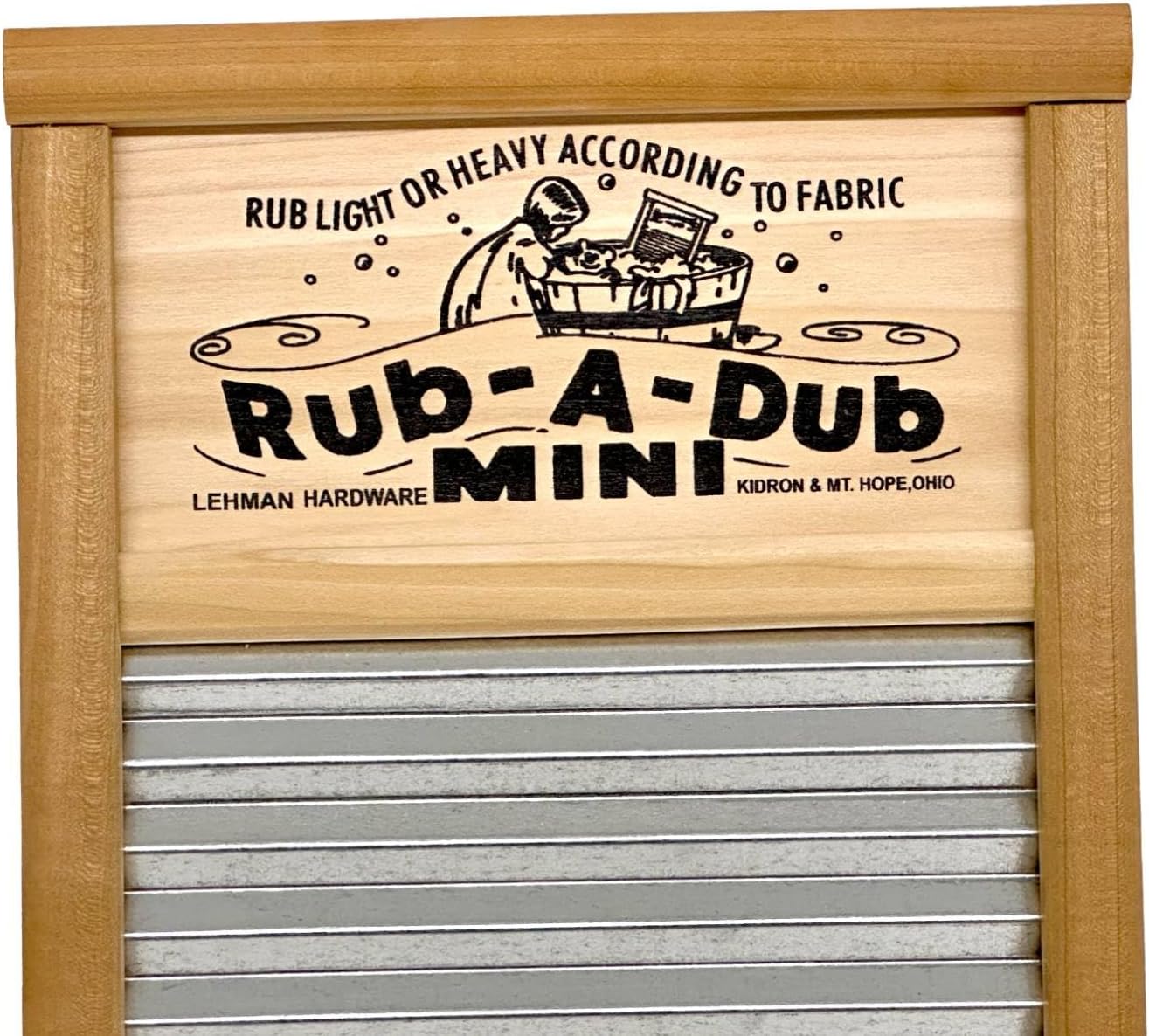 Lehman's Galvanized Steel Manual Washboard, Rub-A-Dub, Wavy, V Crimp, for Function, Decor, or Music, Small 18 in x 8.5 inches