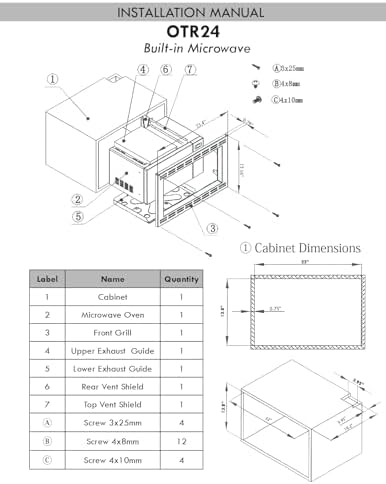 Summit 24” Over The Range Microwave, 0.9 cu.ft. Built In Microwave, Stainless Steel- OTR24