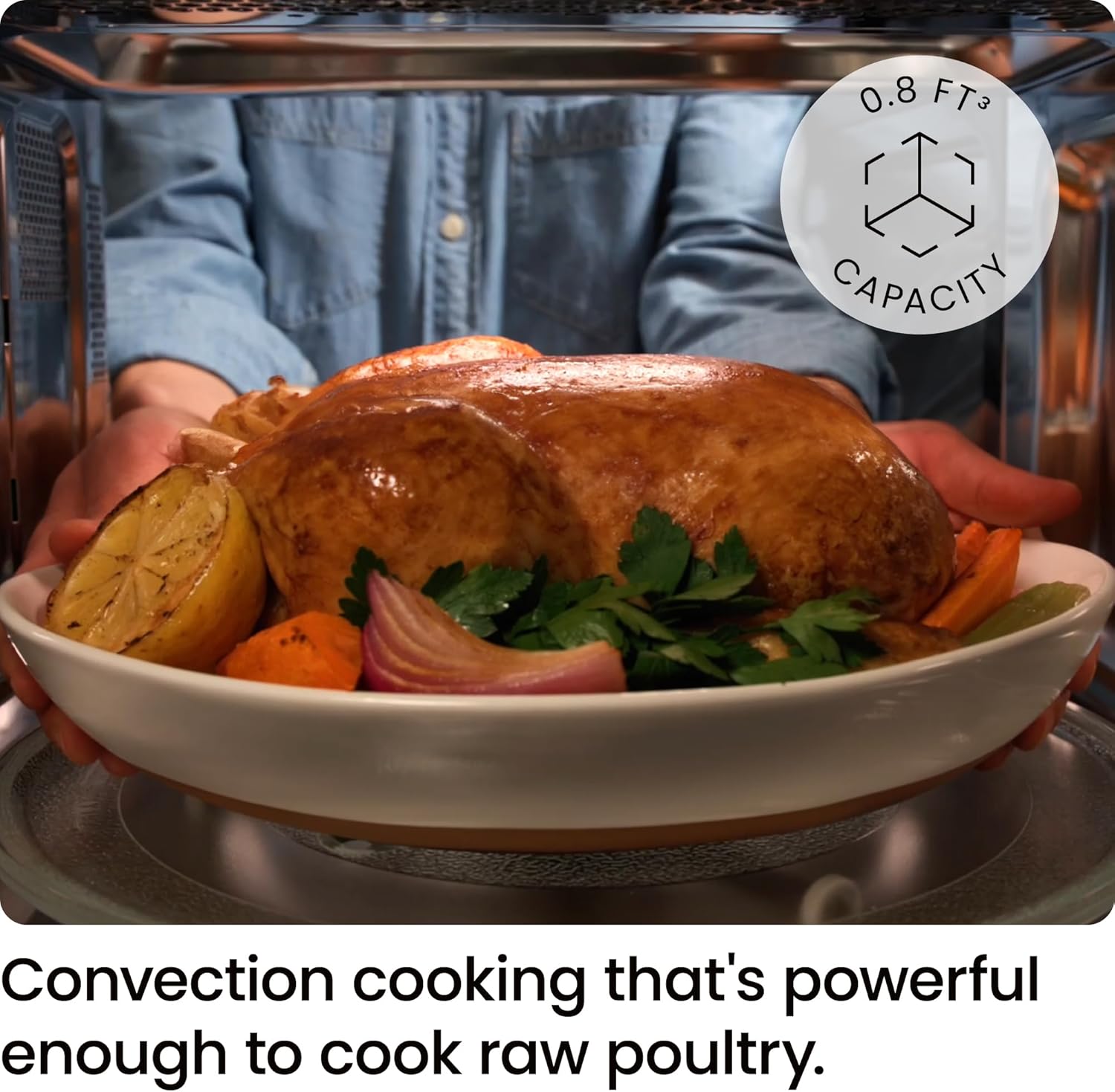 Chefman MicroCrisp Countertop Microwave Oven and Convection Oven, with Integrated Crisper, Guided Touchscreen Interface, 10 Power Levels, Mute Function, and Eco Mode, 1800W and 0.8 Cu. Ft. - Black