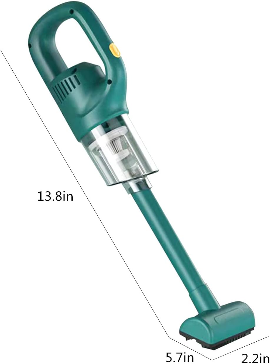Portable Handheld Wireless Car Vacuum Cleaner Household Compact & Large Suction Mini Vacuum Cleaner Cordless, Light Weight Strong Suction Deep Cleaning (Green)