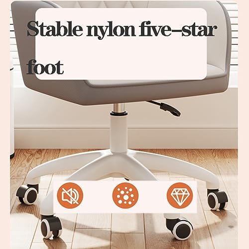 Desk Chair Vanity Chair Stool for Makeup with Wheels and Back Modern Accent Chair Home Office Chair Task Armchair Adjustable Rolling Swivel Chair for Bedroom Vanity Room (Color : Blue)