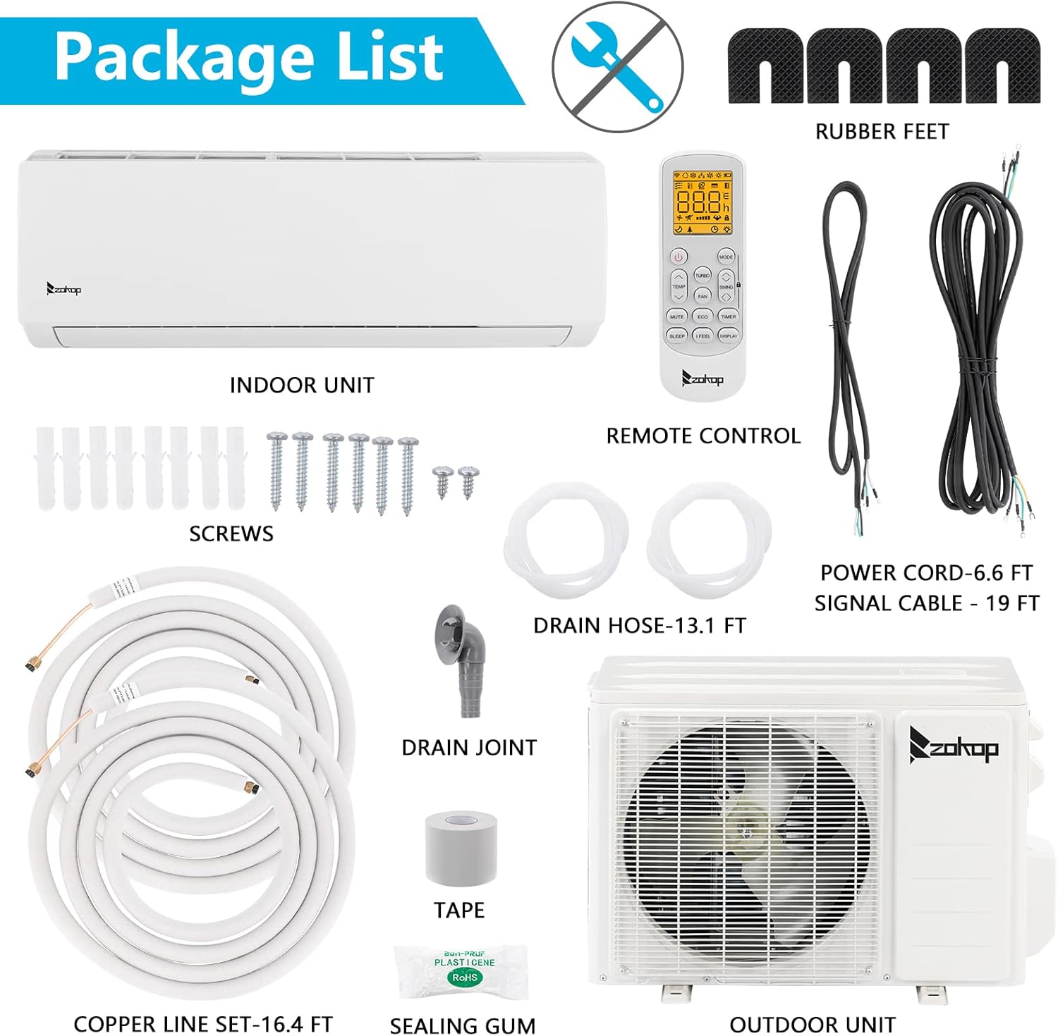 Winado 9,000 BTU Mini Split Air Conditioner & Heater Ductless Inverter System, 19 SEER 115V Split-System Air Conditioning with Pre-Charged Condenser, Heat Pump, Remote Control, Cools Up to 450 Sq. Ft.