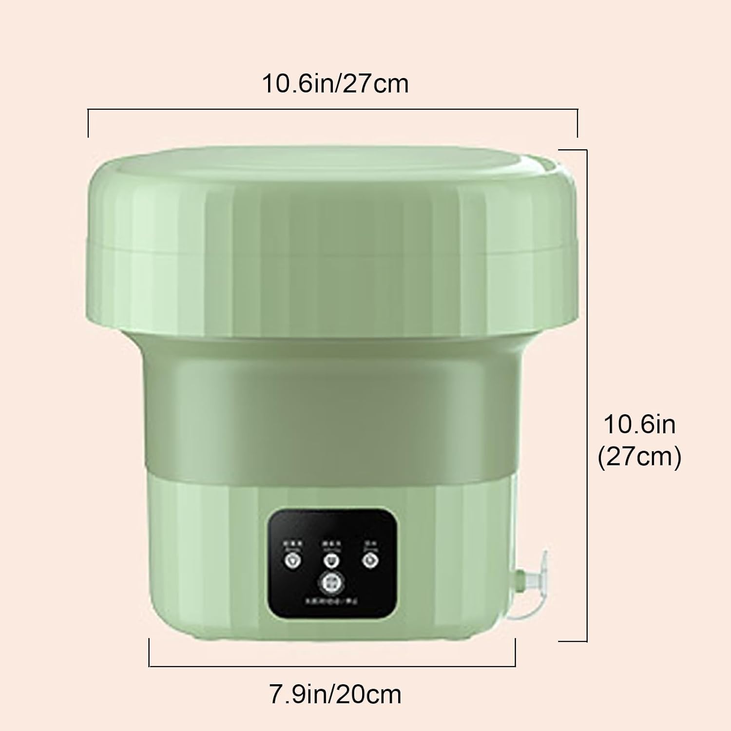 Foldable Washing Machine, Mini Washer, Suitable for Washing Small Clothes, Baby Clothes, Underwear, Socks (Color : Green)