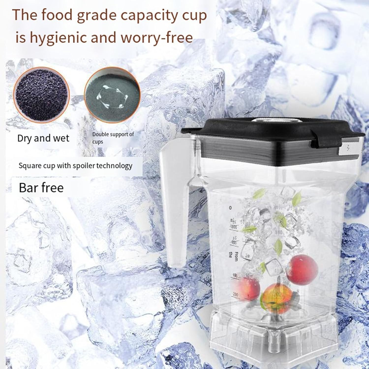 Smoothie Blender, 1.5 Liter 1800W with Sound Isolated Hood for Crushed Ice, Smoothies and Purees, Professional Countertop Blender