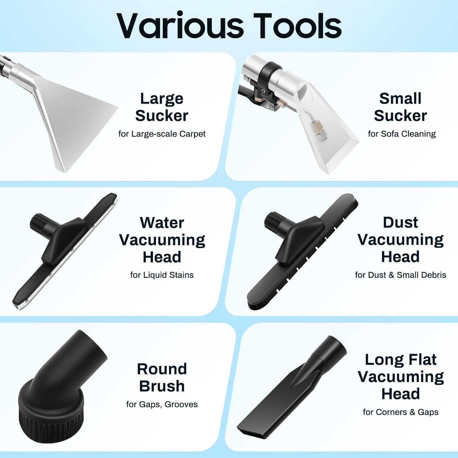 60L Commercial Carpet Cleaner Machine, 2-in-1 Wet Dry Vacuum Washing Extractor, 2110W, Professional Spraying Floor Cleaning Machine with 6 Suction Tools