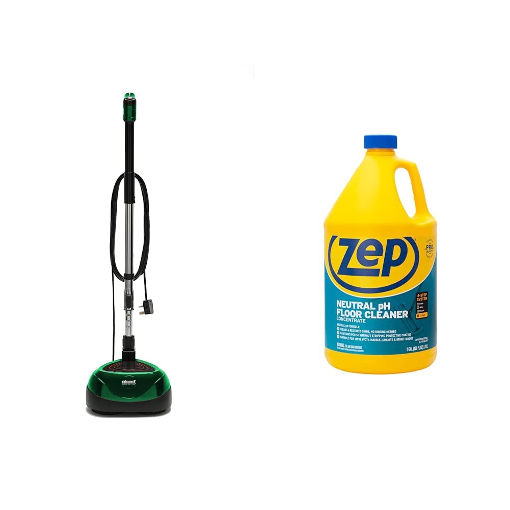 Bissell BigGreen BGFS650 Hercules Floor Machine Bundle with Zep Neutral PH Industrial Floor Cleaner - 1 Gallon