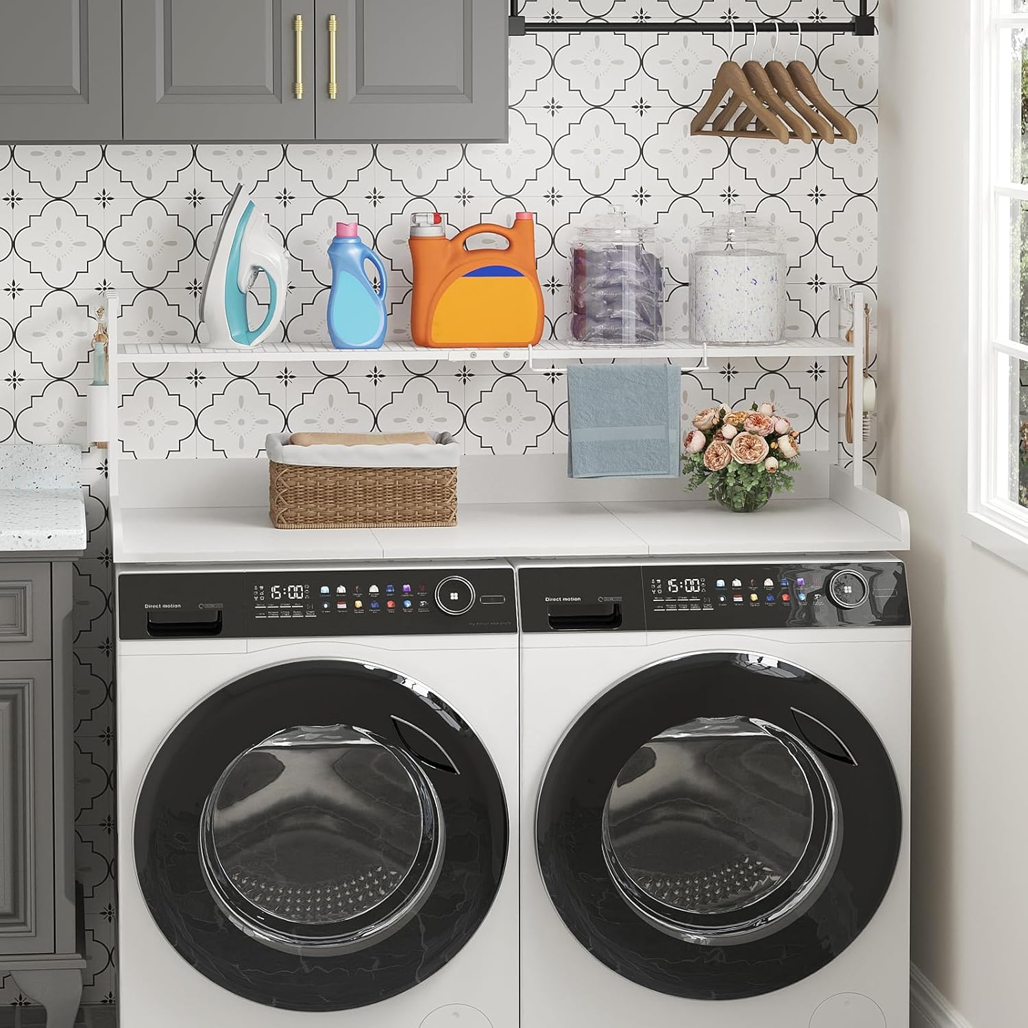 Lifewit Washer Dryer Countertop with Adjustable Shelf, Splice Type, 54