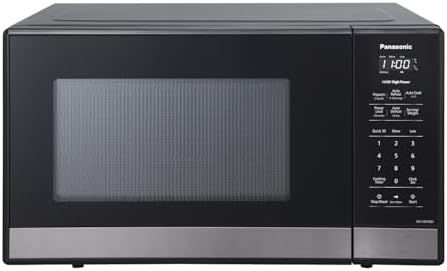 Panasonic NN-SB438S Compact Microwave Oven, 0.9 cft, Black Stainless Steel