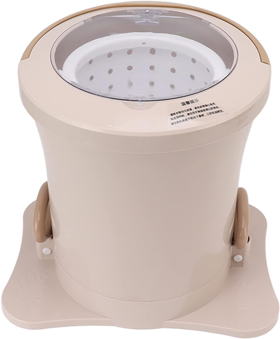 GLOGLOW Laundry Washer Manual Dewatering Machine, Hand Pull Clothes Dehydrator, 2500RPM, ABS Material, for Dormitory and Small Loads, 4000g Home Appliances (Apricot)