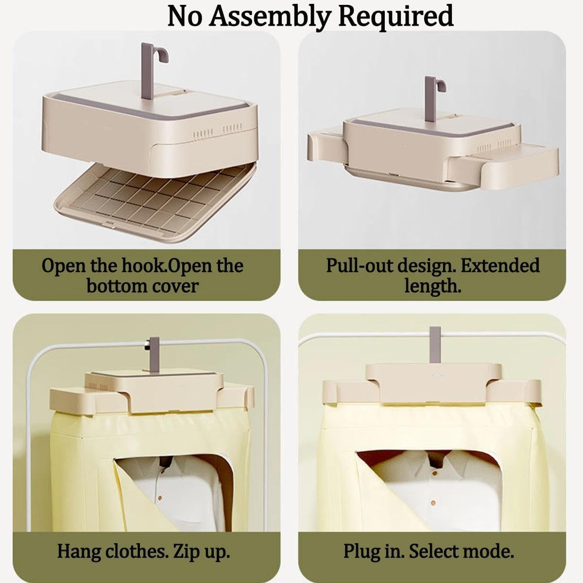 Portable Clothes Dryer with Time Setting,Three Adjustment,Remote Control,Clothes Dryer Hold 8-12 Items for Laundry Travelling Hotel Room