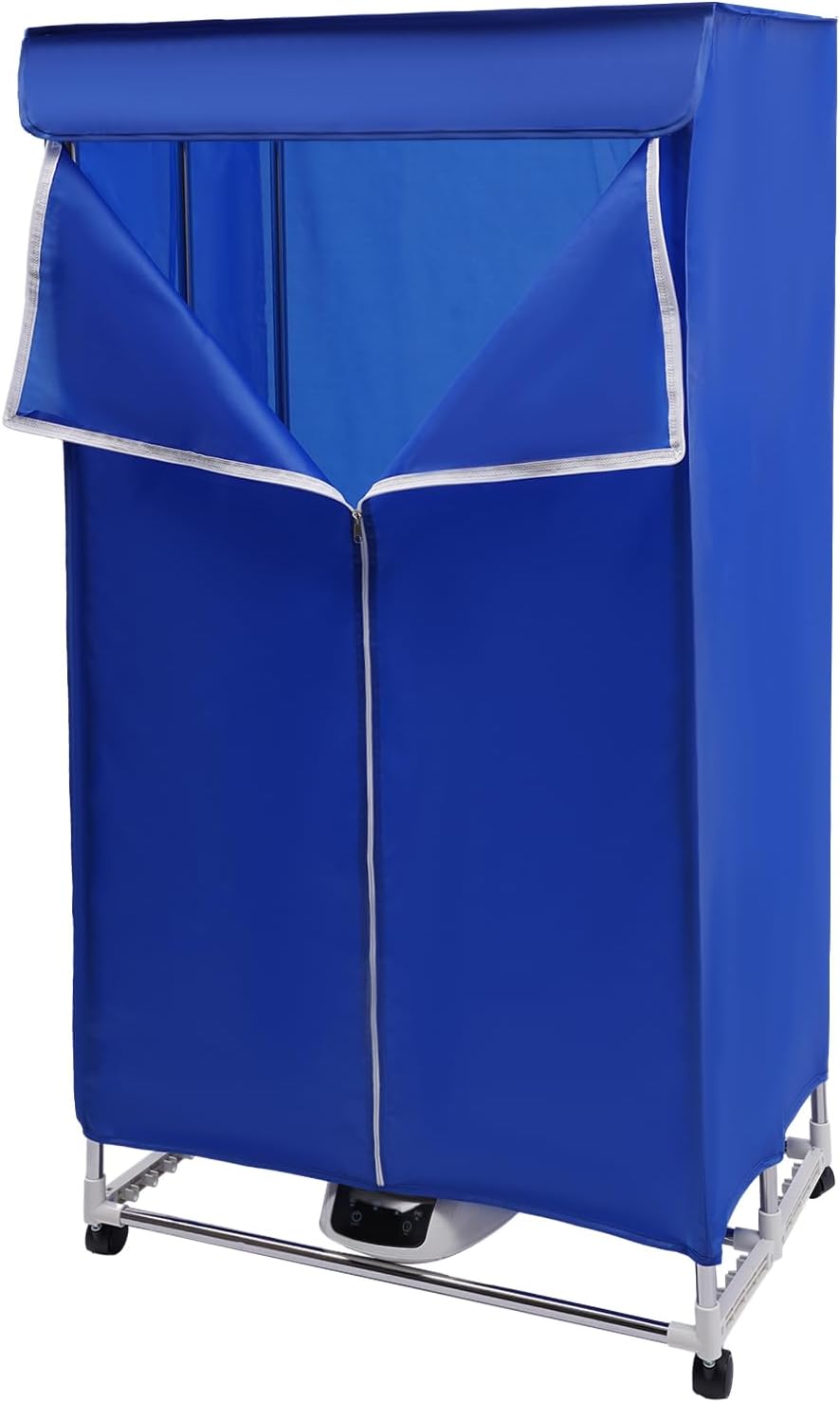 Portable Clothes Dryer, Travel Mini Clothes Dryer Machine With Folding Touch Screen,1200-1500W Powerful Electric Dryer With PTC 5-layer Heating for Apartments, Portable Dryers For Laundry (Blue)