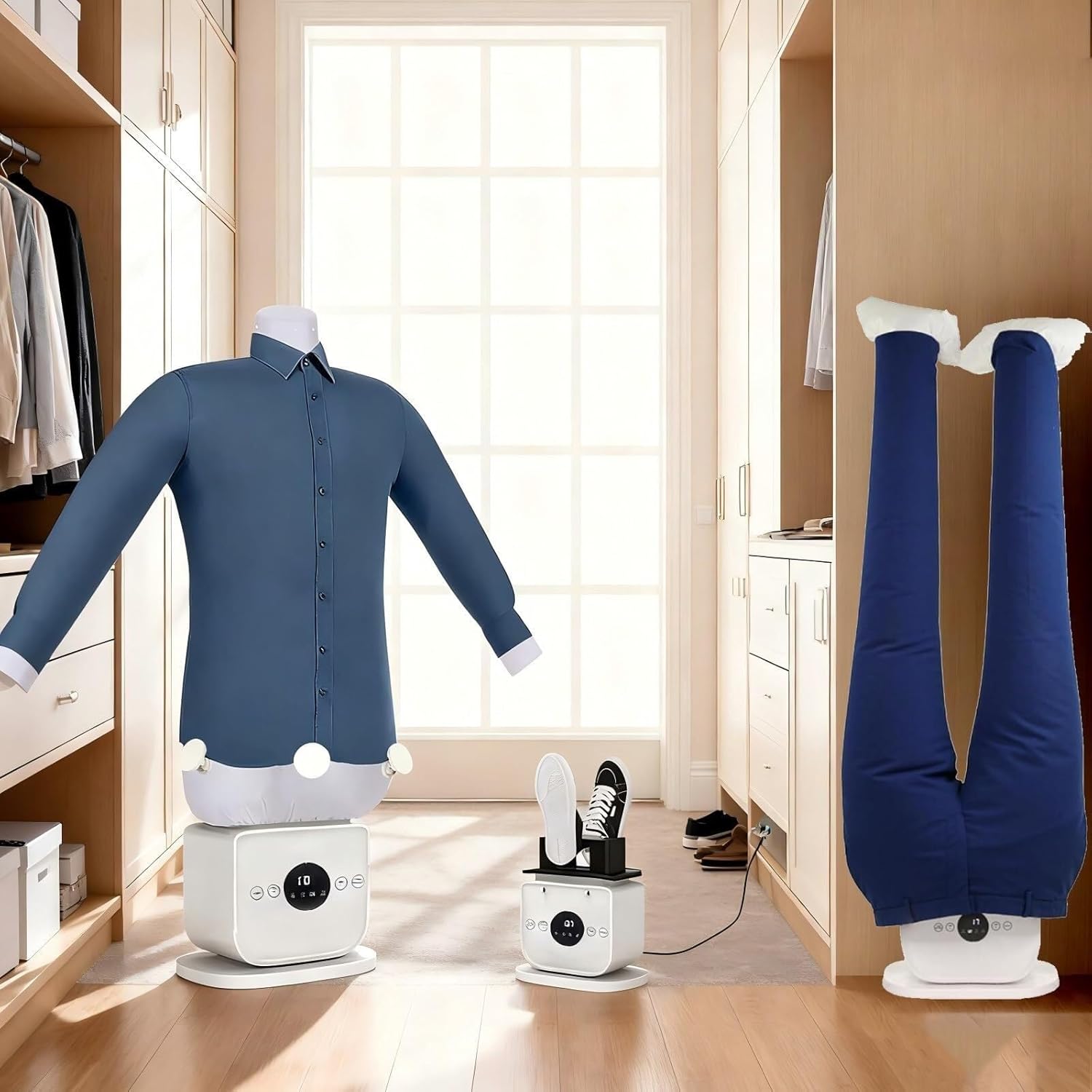 Automatic Ironing Machine, steam Iron for Shirts and Trousers, Portable hot air Dryer and Iron, 8 Minute Fast, Adjustable Heat and time