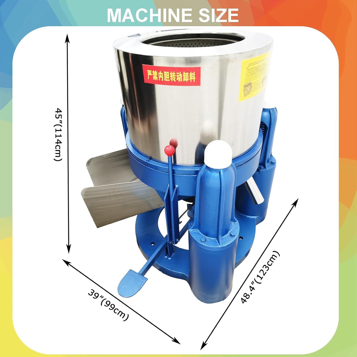 Industrial Centrifuge Hydro Extractor Dryer Machine 110LB Laundry Spin Dryer Extractor Stainless Steel Cloths Dewatering Machine Biomass Oil Extraction Solid-liquid Separator 3000W 220V