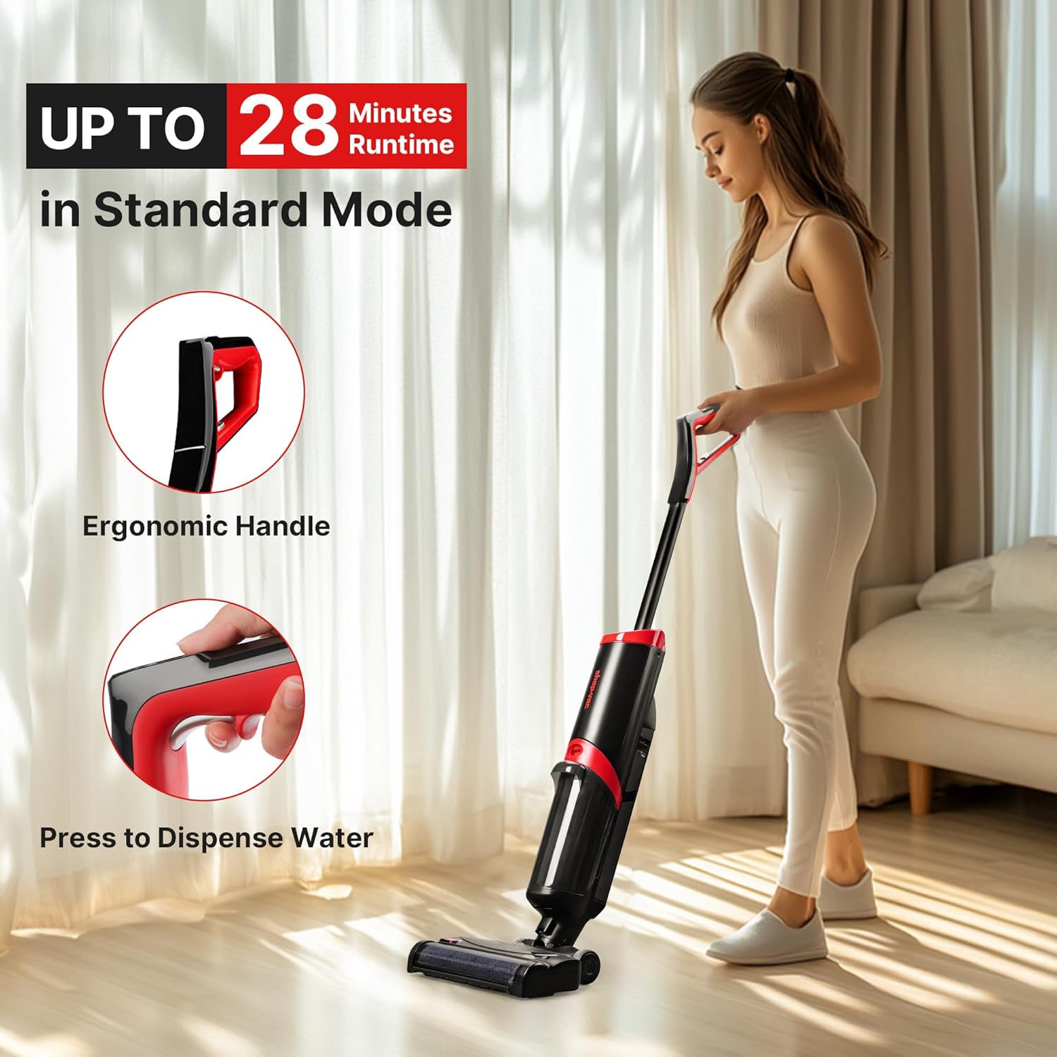 Shop-Vac Wet Dry Vacuum Cleaner and Mop, 15000Pa Vacuum Mop All in One, Lightweight Multi-Surface Cleaner with Self-Cleaning, LED Display & Voice Prompts