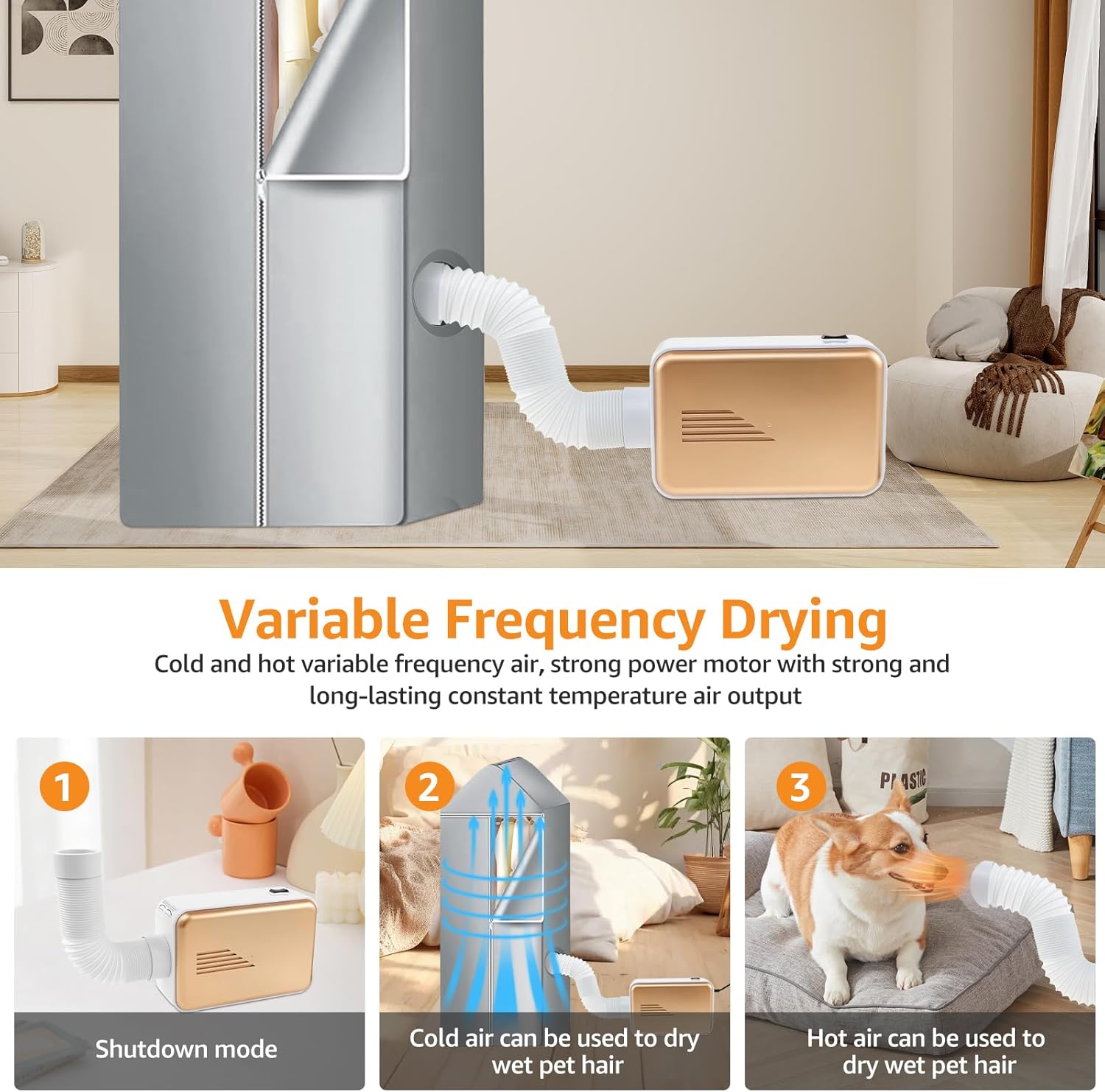 Portable Clothes Dryer, 600W Efficient Clothes Dryer, Small Compact Foldable Electric Drying Machine, Folding Mini Dryer Machine for Home Apartment Dormitory (Cloth-covered)