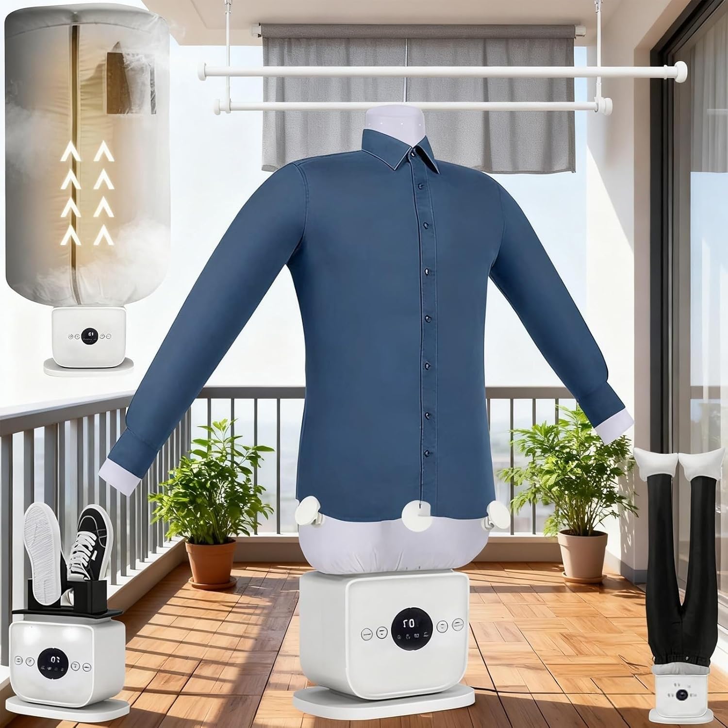 Automatic Steam Iron, Upgraded Touched Ironing Machine, 8 Minutes Quick Ironed Dry, Portable & Ultra Quiet, Clothes Dryer