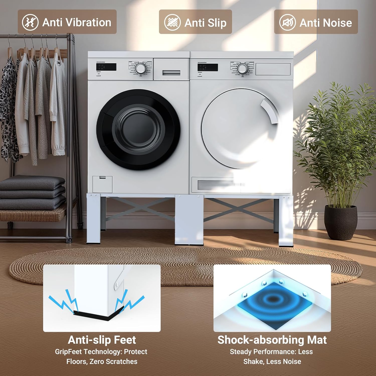 SKM 2-in-1 Washer & Dryer Pedestal Stand, 29