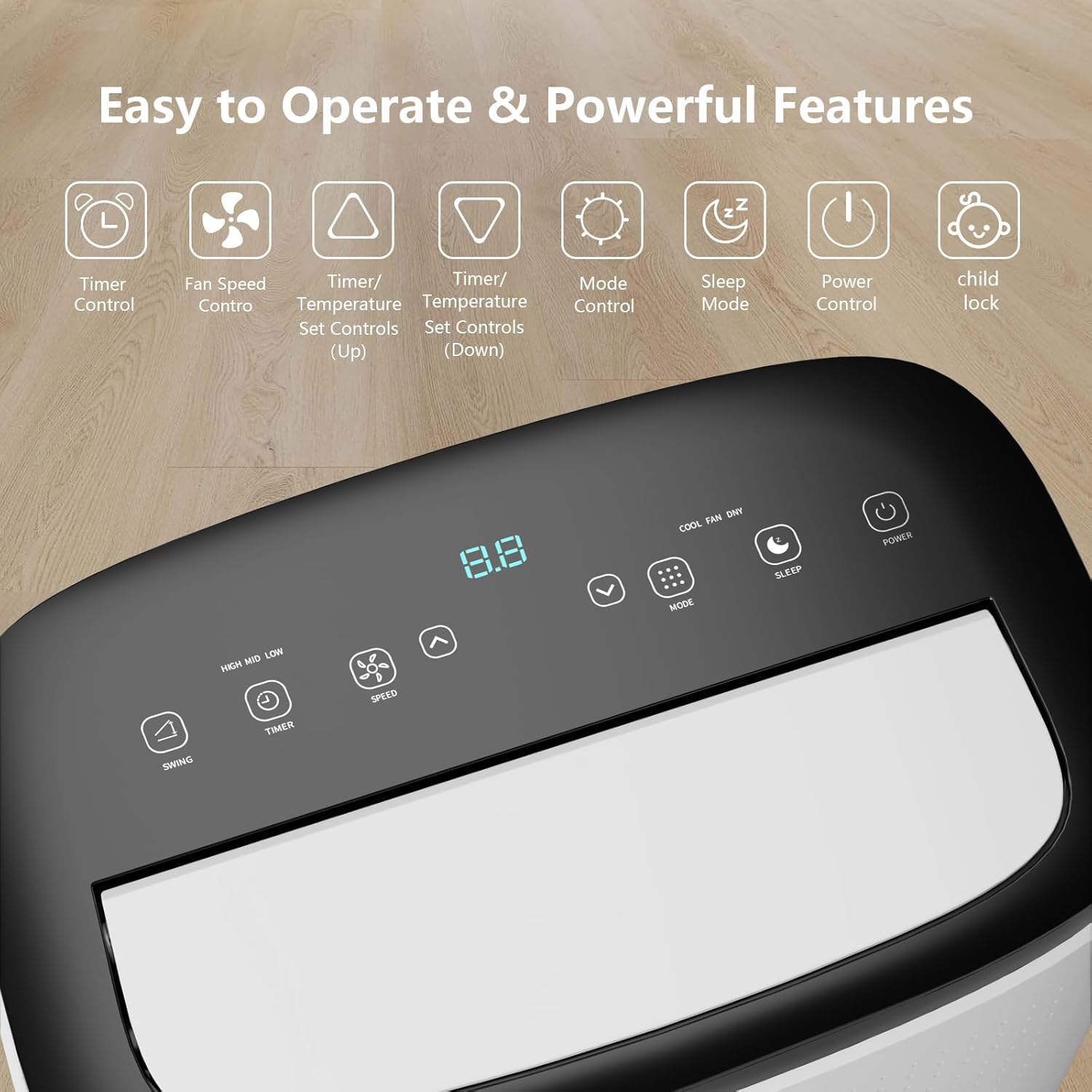 14,000 BTU Portable Air Conditioner, 3 in-1 Quiet Portable AC Unit Cools Up to 700 Sq.Ft with Remote Control, Smart/Sleep Mode, Auto Swing, 24H Timer & Installation Kits for Large Room