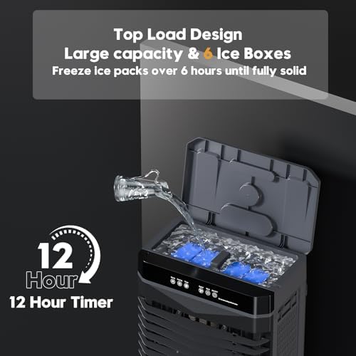 Auertech 1800CFM Swamp Cooler with Remote, 5.3 Gal Evaporative Air Cooler with 12H Timer, 3 Speeds, 120°Oscillation, Indoor Outdoor Portable Swamp Cooler Air Conditioner for Room, Garage