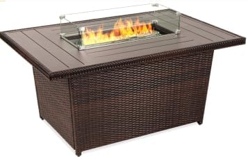 Garvee 52 in Propane Fire Pit Table | CSA-Listed | 50,000 BTU Steel Gas Fire Pit with Lid & Lava Rock | Perfect for Patios, Decks, and Gardens | Enhance Your Outdoor Space with Warmth and Ambience