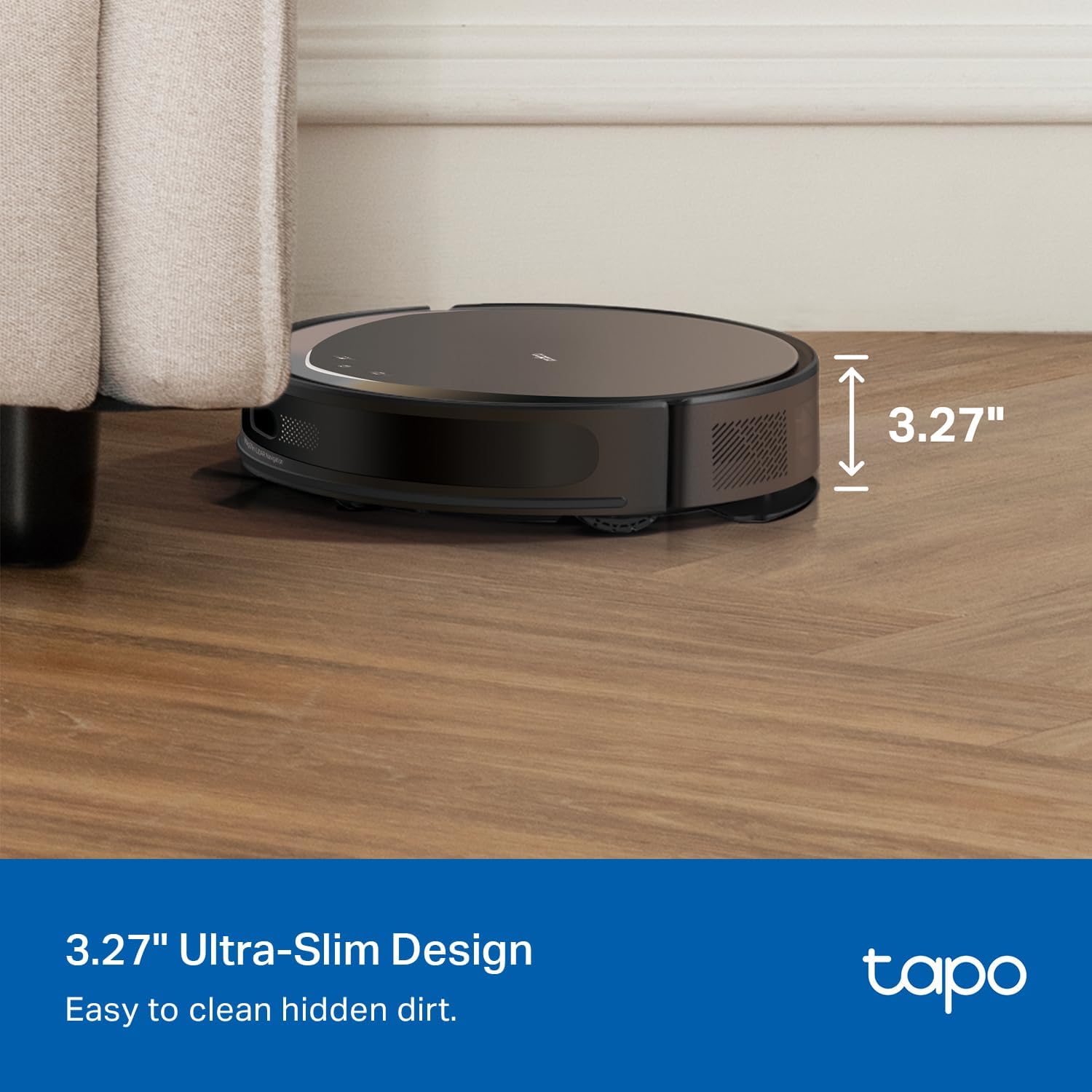 Tapo Ultra-Slim LiDAR Smart Navigation Robot Vacuum and Mop, 5300Pa Max, 97%+ Dust Pickup, Customizable Cleaning, Self-Charging, Works w/Alexa & Google Home, RV20 Max (Renewed)