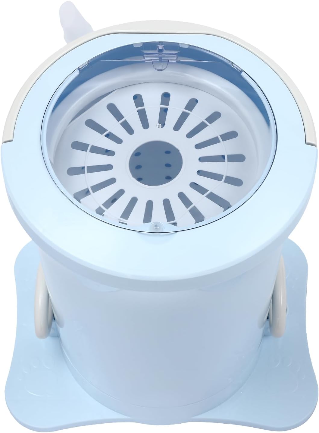 Manual Clothes Dehydrator 12L/3.17Gal Portable Mini Dryer Compact Spinner, Non-Electric Laundry Washing Machine with Drain Hole & Wide Pedal for Camping Traveling School Hotel (Blue)