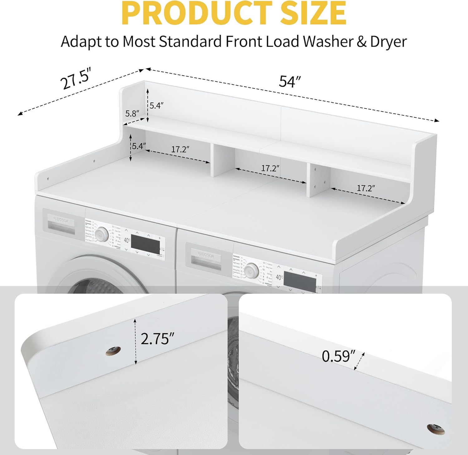 Two-Layer Foldable Washer Dryer Countertop, 27.5