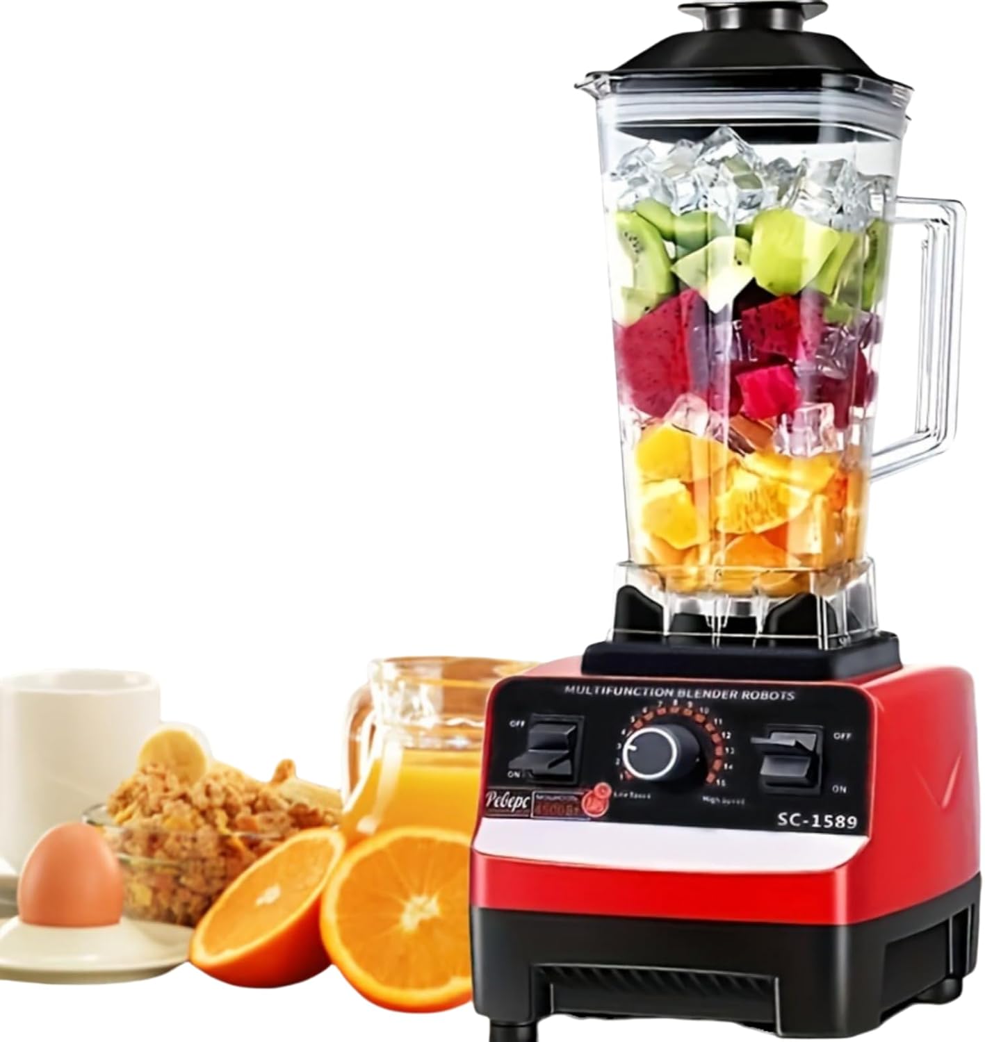 Blender,1200W 8-Blade Blender for Kitchen - 67oz Large Capacity Smoothie Maker | 7-Speed Professional Ice Crusher with BPA-Free Pitcher | Space-Saving Design