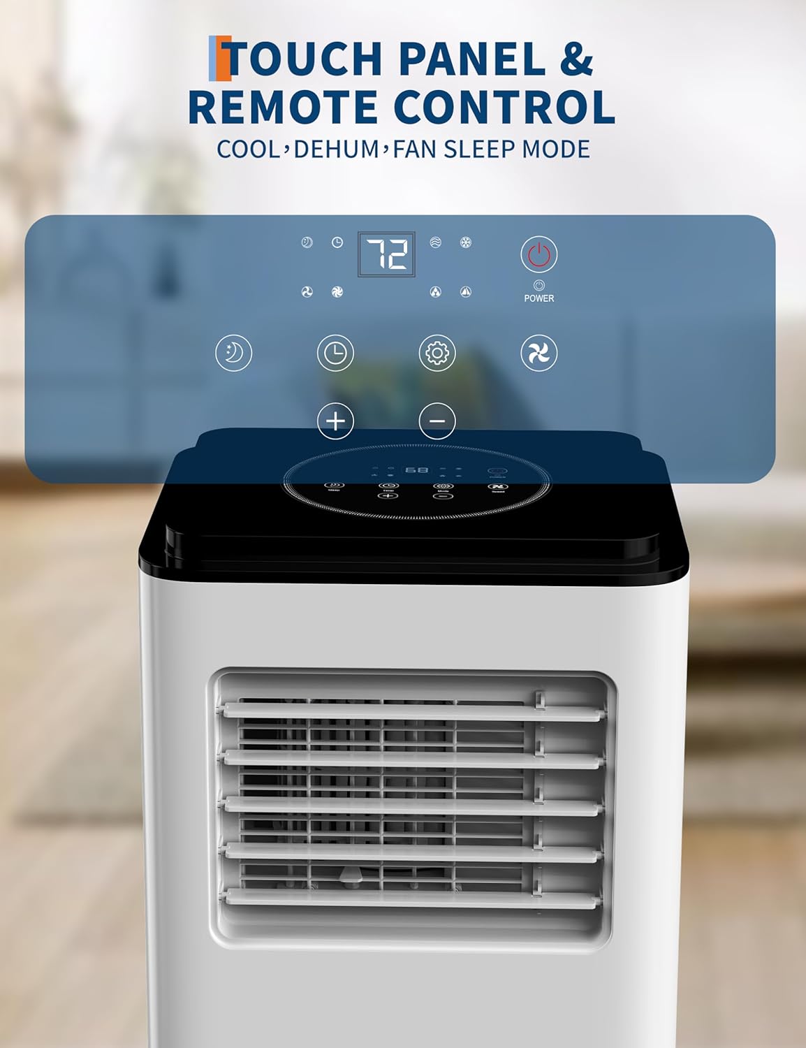 8,000 BTUs Portable Air Conditioner, Cools up to 350 Sq. Ft. with Remote Control, 3-in-1 Standing AC Unit, Cooling, Dehumidifying, Fan Mode, LED Display for Bedroom, Studio Apartment