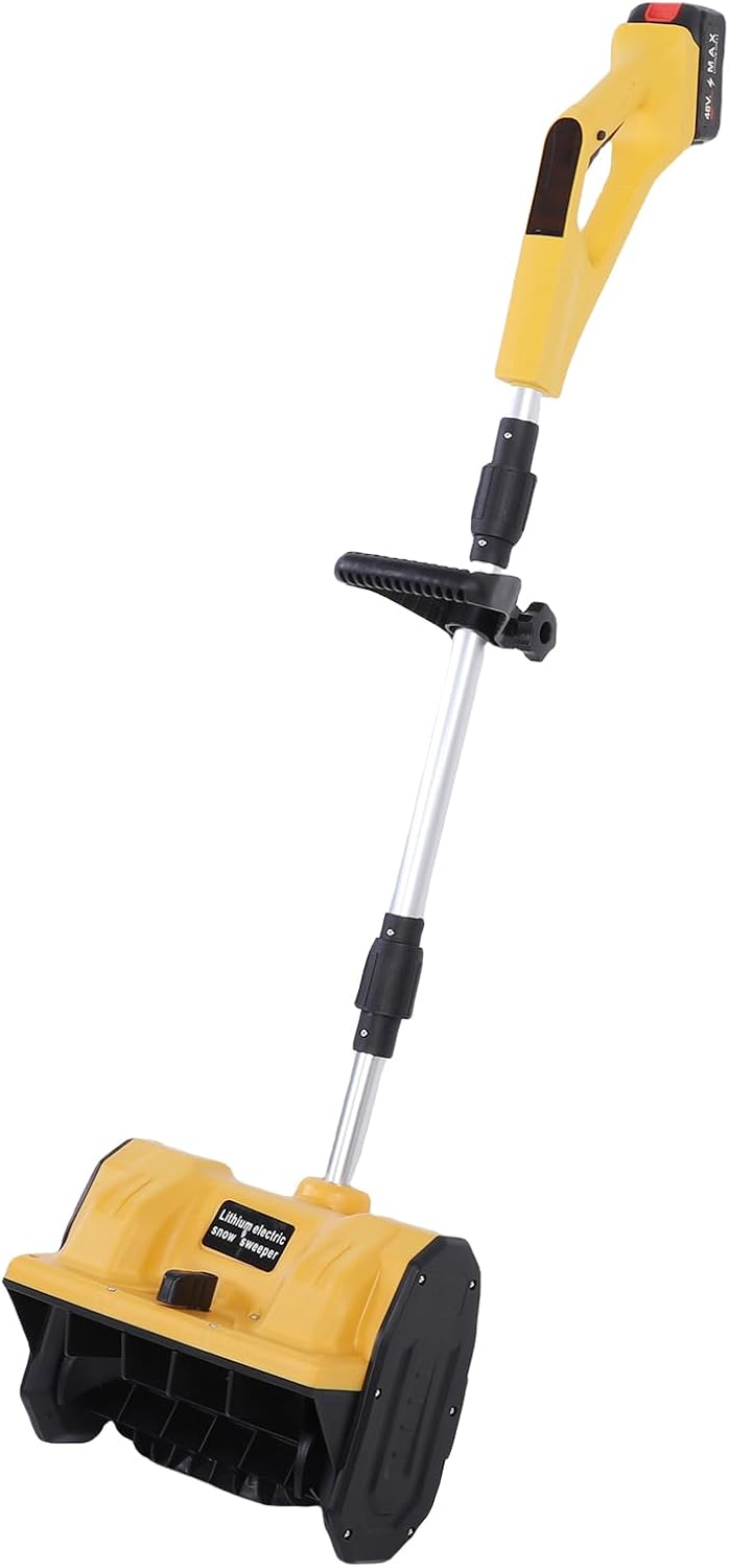Asixxsix Cordless Snow Shovel, 500w 11 inch Width 26.25ft Throwing Distance 6.3 inch Depth 18v Battery Powered Snow Blower with Adjustable Directional Plate and Handle for Driveway (Bare Machine)