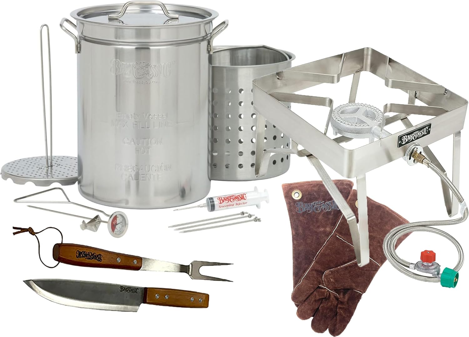 Stainless Steel 32 Quart Turkey Fryer with 16