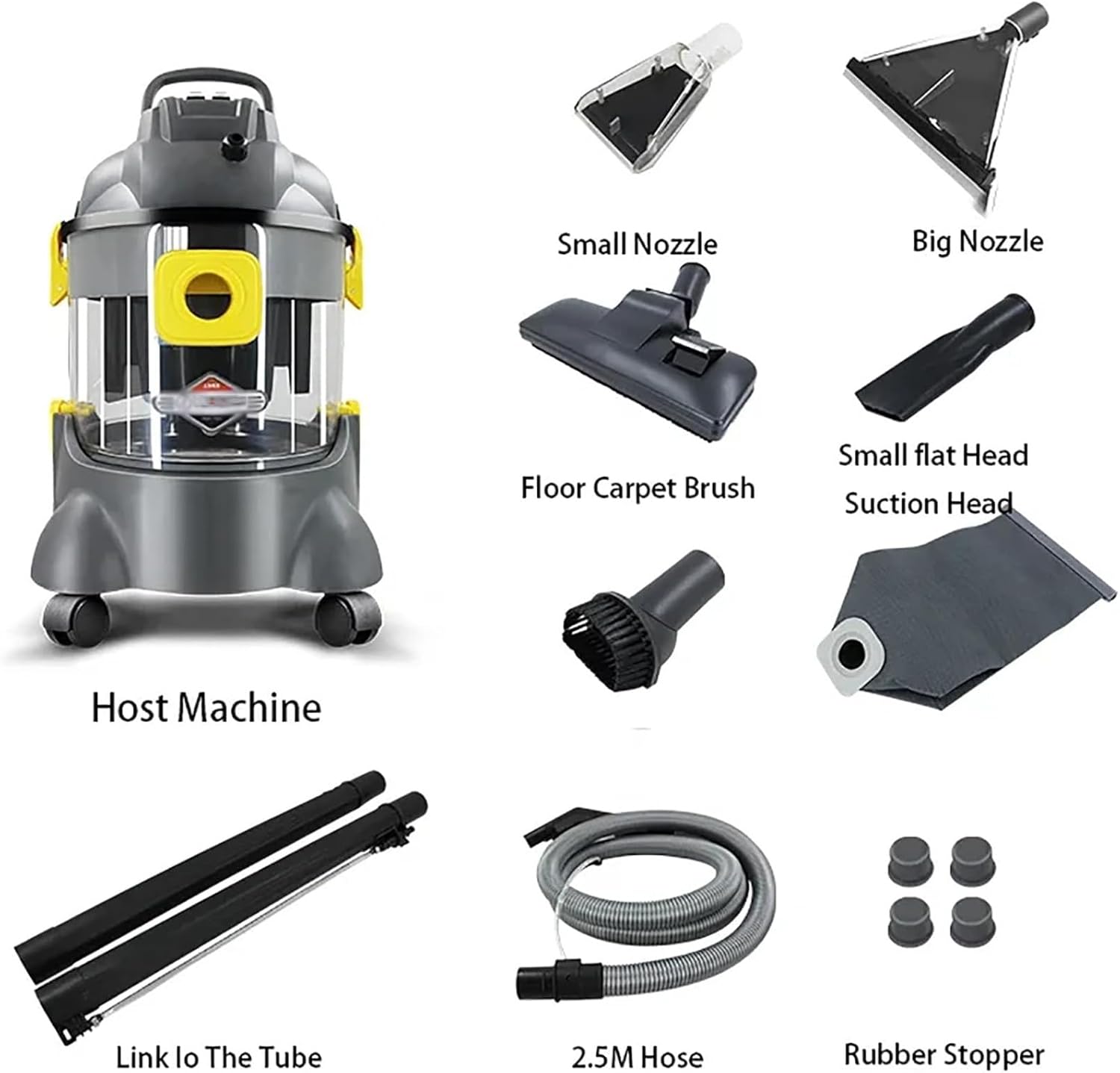 1400W Car Interior Cleaning Machine - 2-in-1 Spray & Extraction, Multifunctional Vacuum Cleaner for Sofa, Curtains & Carpets, Deep Clean for Home & Auto Use
