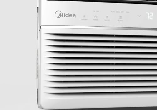 Midea 8,000 BTU DOE SmartCool Window Air Conditioner, for spaces up to 350 sq. ft., 3-in-1 technology: combines air conditioning, dehumidification - MAW08S1YWT (Renewed)