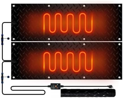 Heated Snow Melting Mats for Walkways and Stairs - Slip-Proof Design with Power Cord - Residential Outdoor Mats for Winter Snow Removal, 2 Pcs-10 * 30in (25.4 * 76.2cm)