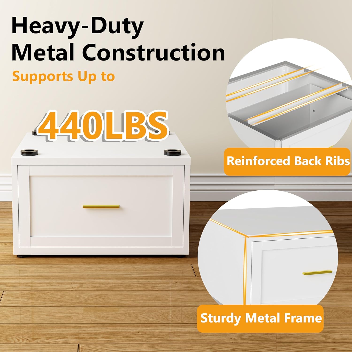 Laundry Pedestal Heavy Duty Metal Washer and Dryer Pedestals, 16