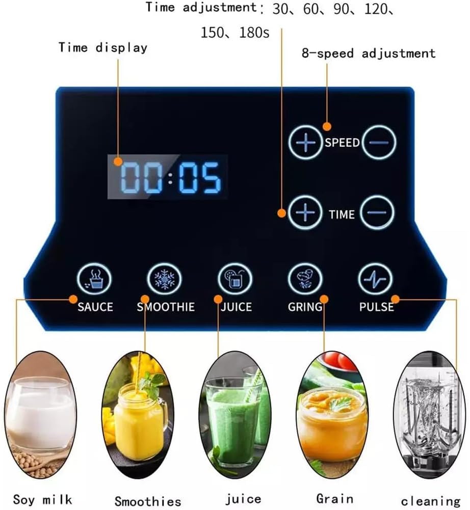 Blender Smoothie Maker with Sound Enclosure, Commercial Fruit Juice Smoothie Maker Professional Countertop Blender, Silent Broken Wall Cooking Machine, for Smoothie, Fruits B