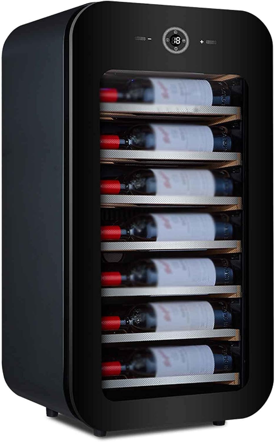 Wine Cooler,Beverage Refrigerator Cooler Constant Temperature Moisturizing Mini Fridge Ultra-thin Compressor Fridge Perfect for Home Bar Office Can Hold 22 Bottles Of Red Wine
