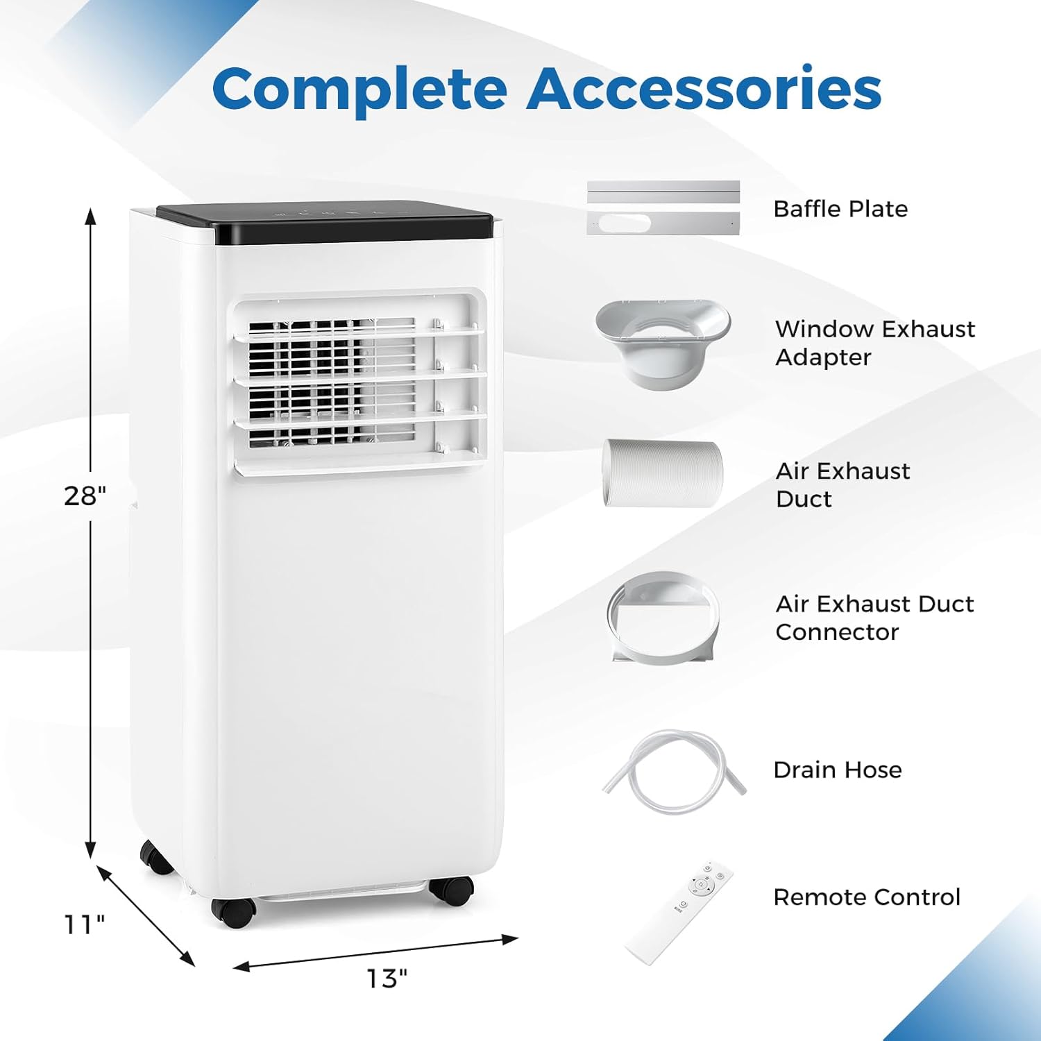 SIMOE 8000BTU Air Conditioner Portable, with Cool, Dehumidifier, Fan Mode, Small Portable Air Conditioner with Child Lock, Remote & Touch Control, 24H Timer, Portable AC Unit for room 250 Sq. Ft.