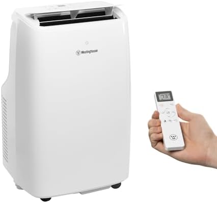 Westinghouse 10,000 BTU Air Conditioner Portable For Rooms Up To 450 Square Feet, Portable AC with Home Dehumidifier, Smart App, 3-Speed Fan, Programmable Timer, Remote Control, Window Kit, White