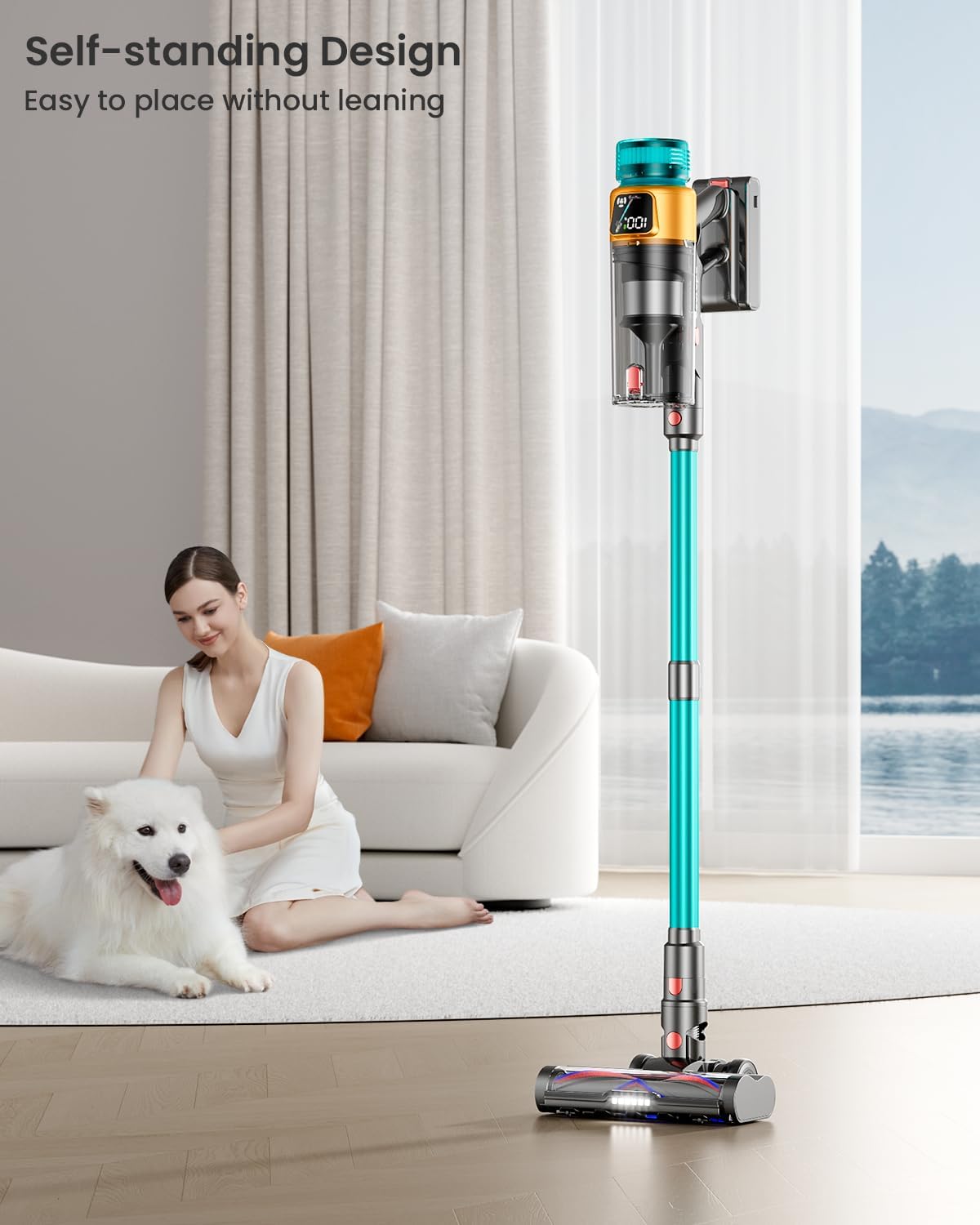 Cordless Vacuum Cleaner, 600W 50KPA 70Mins Vacuum Cleaners for Home, Stick Vacuum with Charging Dock Station, Anti-tangle Wireless Vacumm, Rechargeable Cordless Vacuum for Pet Hair/Carpet/Hard Floor