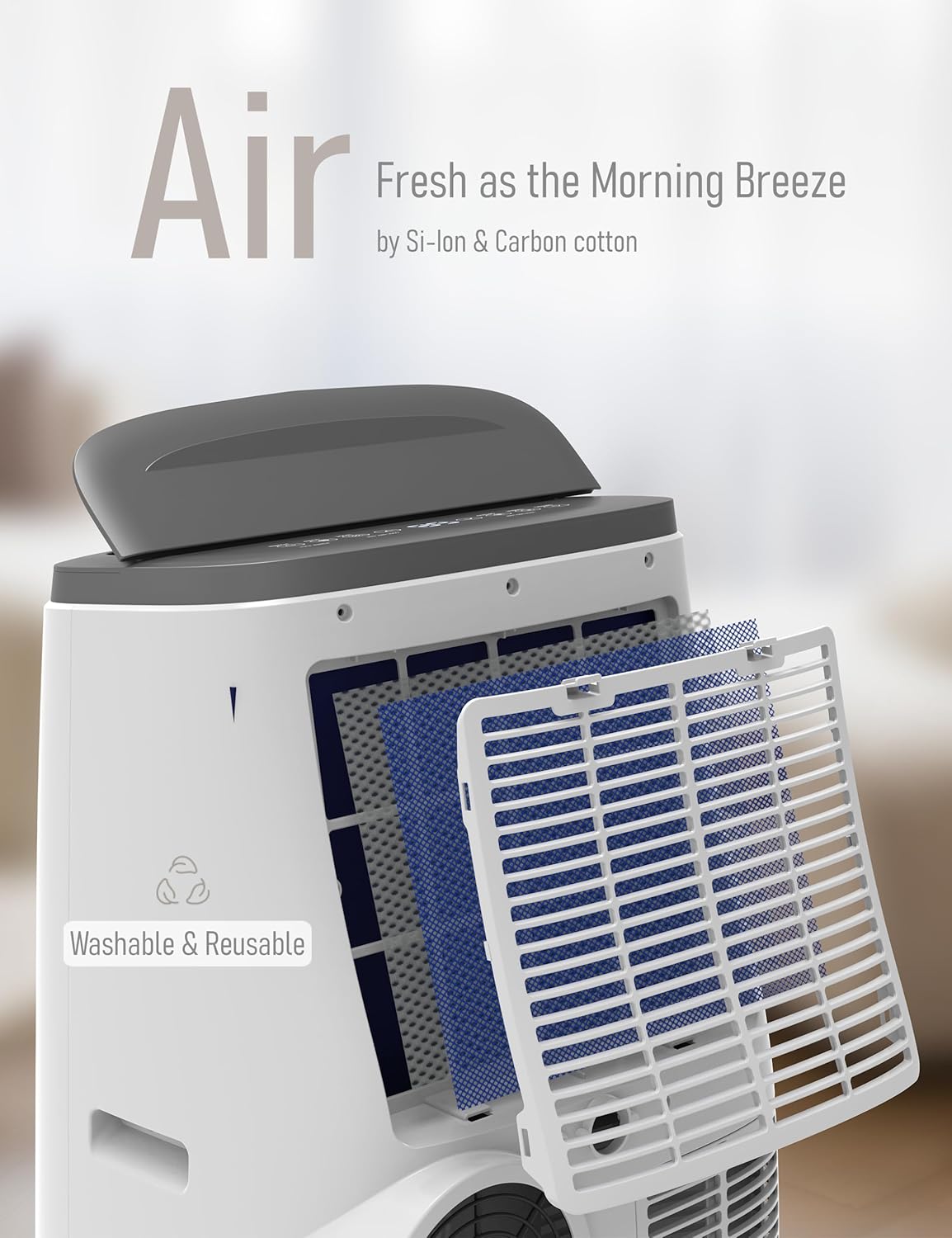 DEXSO Portable Air Conditioner 14,000 BTU, A/C for Rooms up to 750 Sq. Ft, Built-in Dehumidifier, Fan, and Sleep Mode, Includes Remote Control, Reusable Filter, and Window Kits