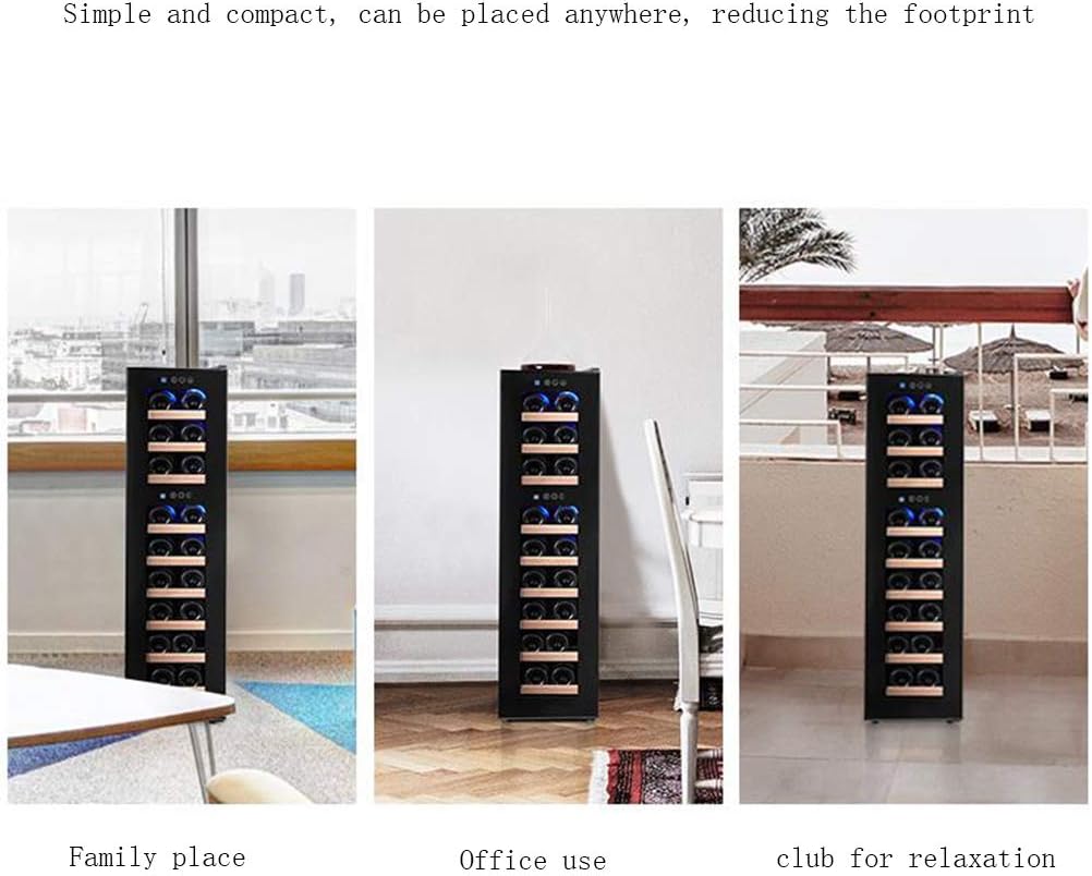Wine Cooler Refrigerator –Update Version -Compressor Wine Cooler– Wine Coolers freestanding Dual Zone Stores Upto 18 Bottles