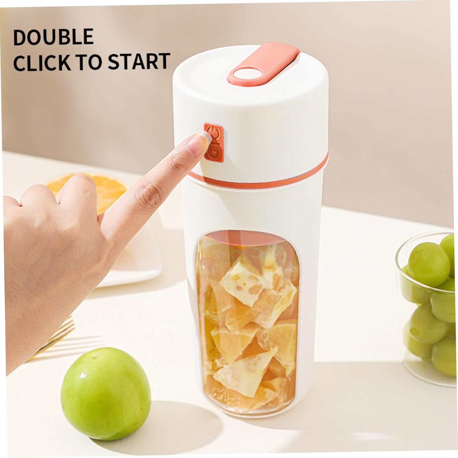 Portable Blender, 480ml Portable Juicer Blender with 6-Blade Head, Cup for Shakes and, USB for Office, Gym, Kitchen, Travel Juicer