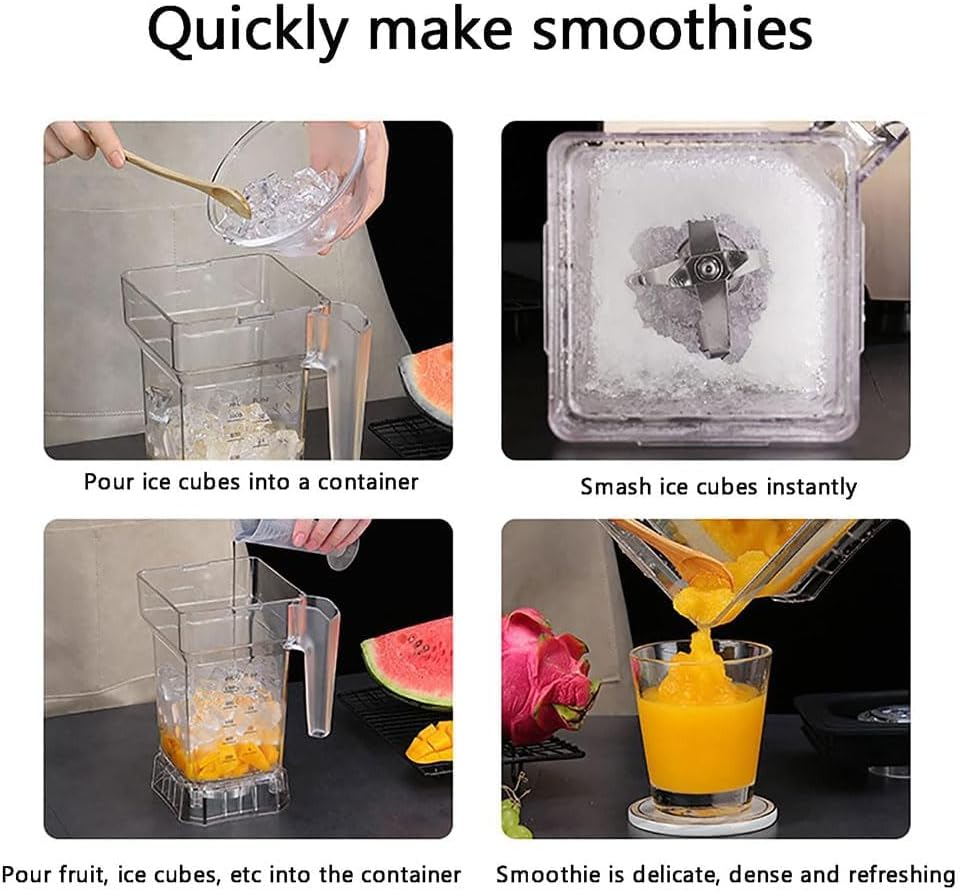 Professional Countertop Blender, 2200W Commercial Multiple Speed Smoothie Blender, 1.6L Large Capacity, 9 Modes Adjustable