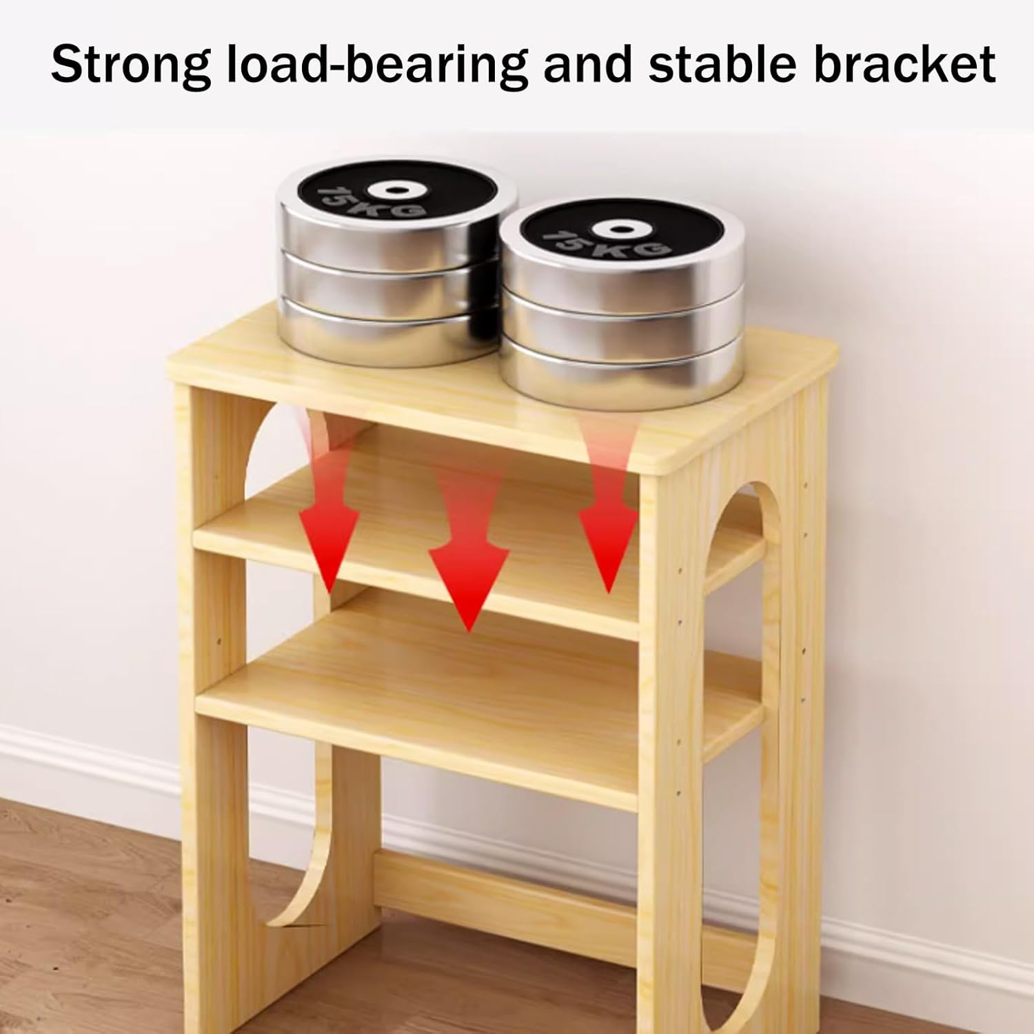 Robot Vacuum Hidden Storage Cabinet, Robot Vacuum Stand Cabinet, Wood Storage Rack Above The Sweeping Robot, Hidden Open Storage Shelves, Side Table Storage Cabinets(Natural,3-Tier)