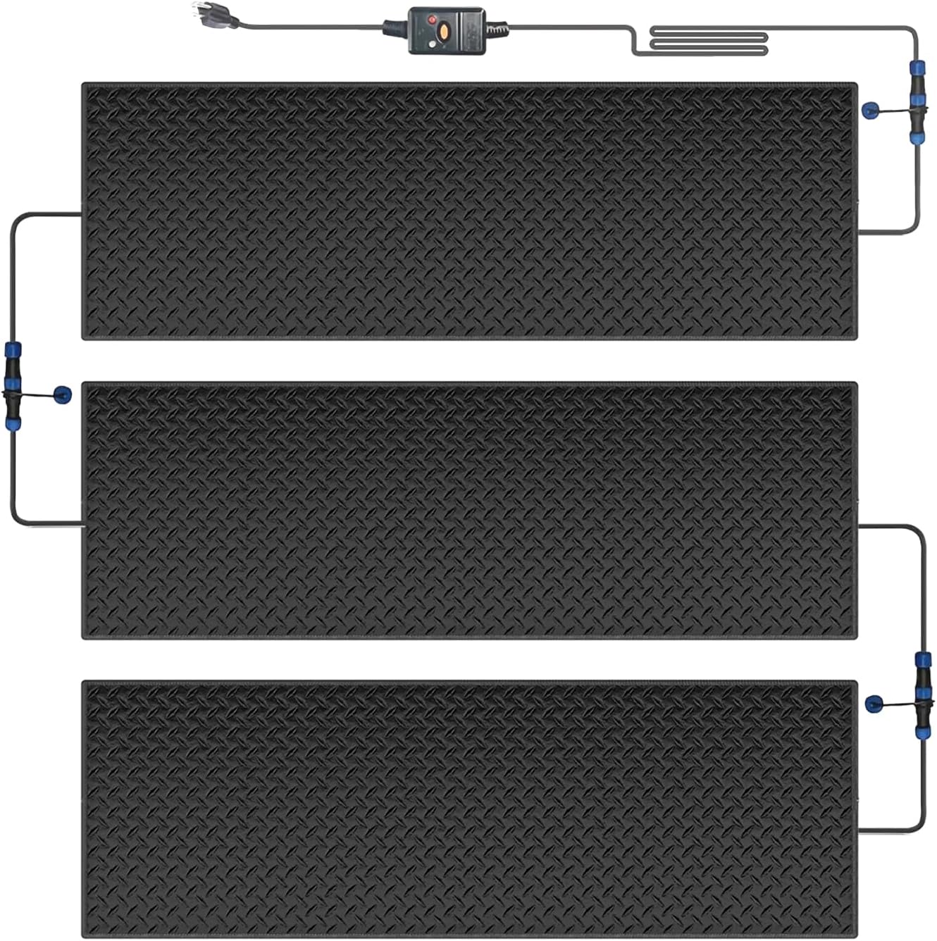ABORON Heated Snow Melting Mats Outdoor for Stairs,3PK 10x30 Heated Outdoor Mats,Snow Melting Mats for Snow Removal,Anti-Slip Stair Heating Mats